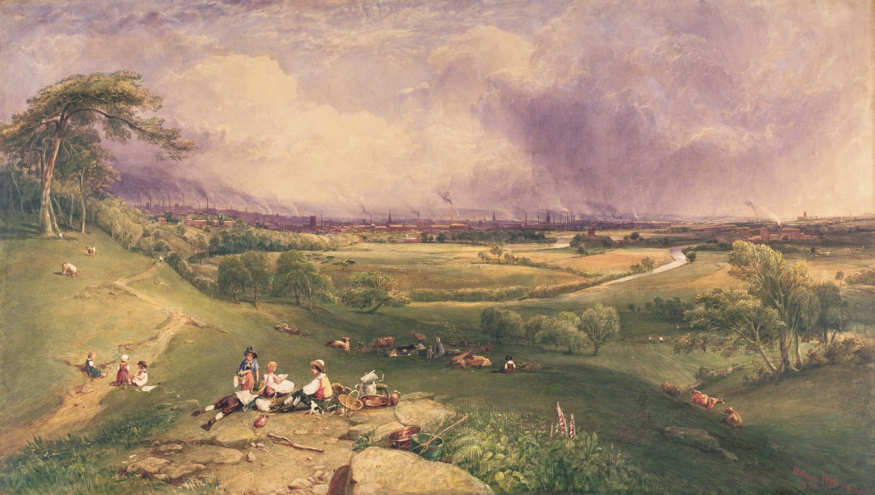 Manchester from the Cliff, Higher Broughton (aguarela sobre papel) de William Wyld