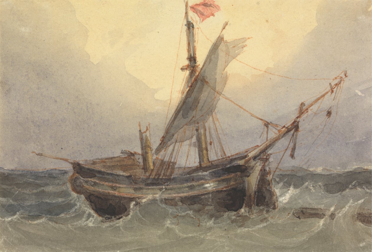 Navio no mar de William Wyld