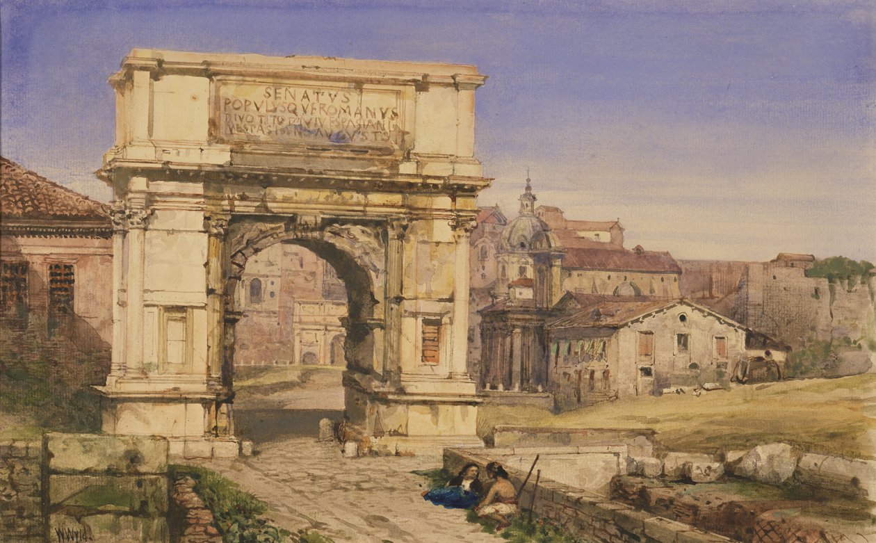 O Arco de Tito, Roma (aguarela sobre papel) de William Wyld