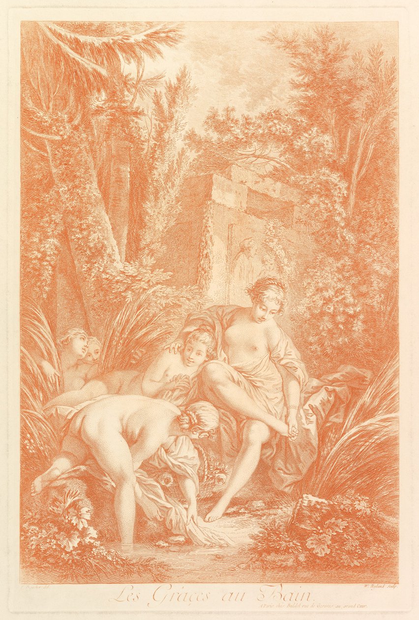 Os Grâces au Bain As Graças no Banho, 1756. de William Wynne Ryland