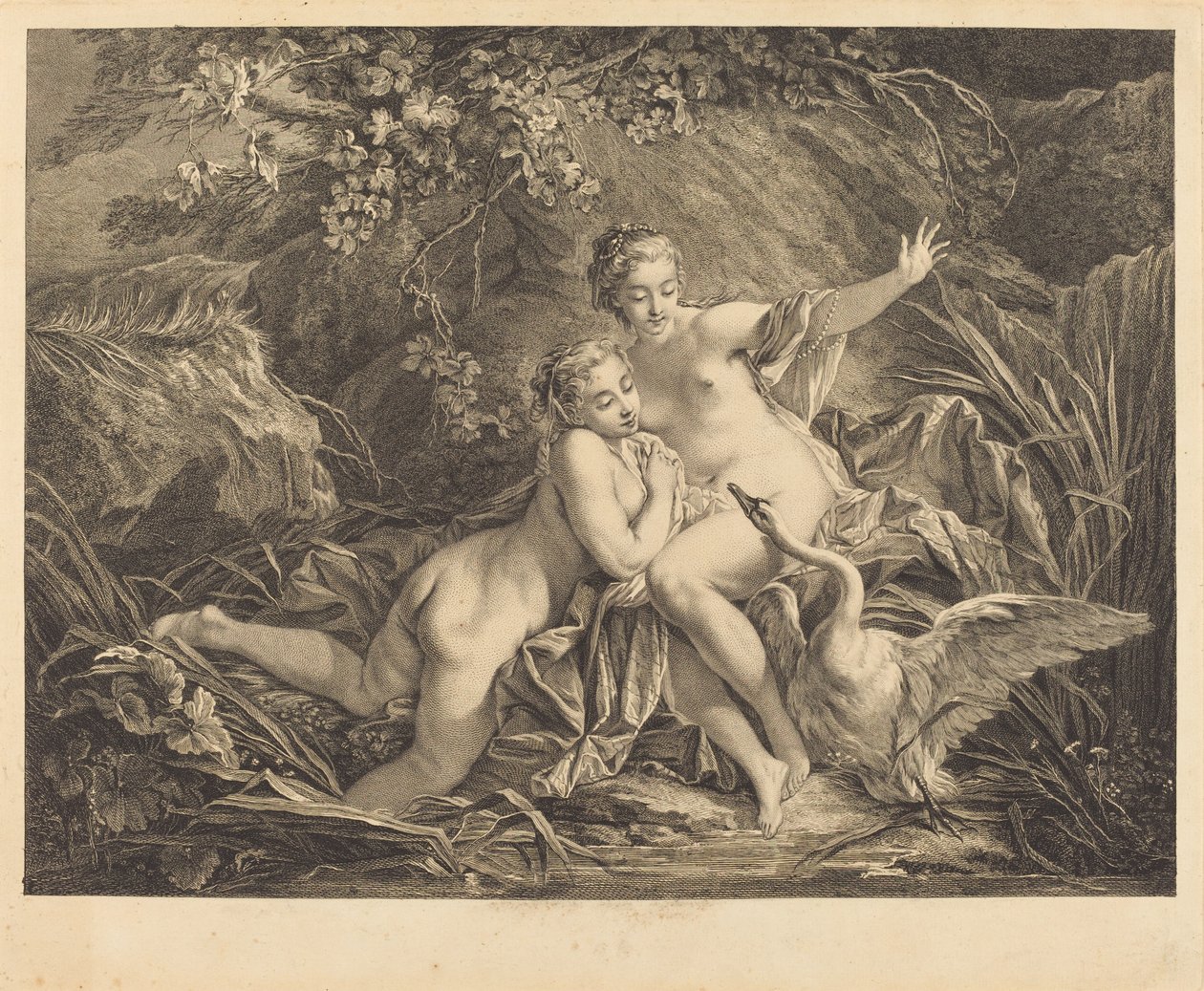 Júpiter e Leda de William Wynne Ryland after François Boucher