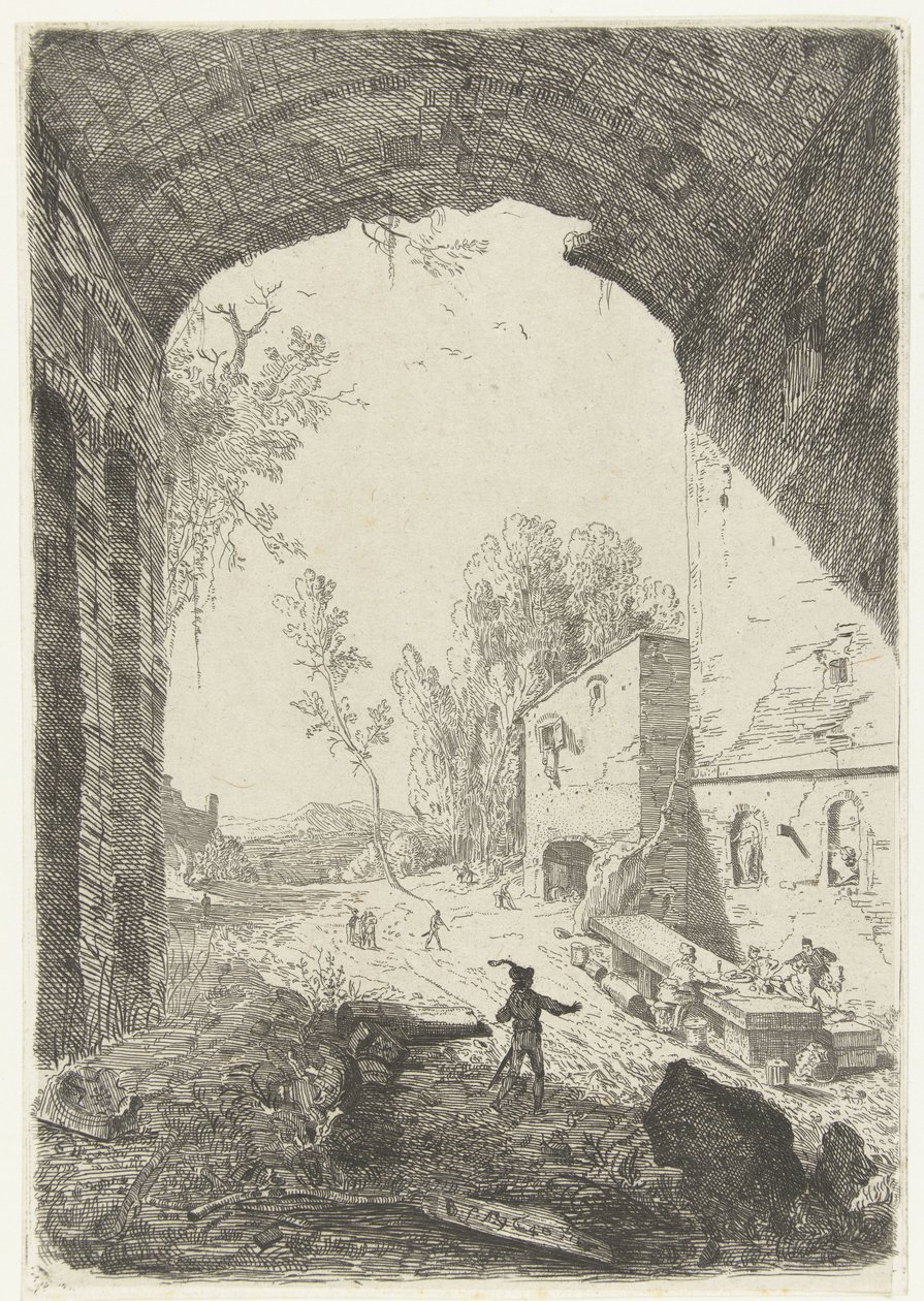 Pousada na Grotta della Ninfa Egeria de William Young Ottley