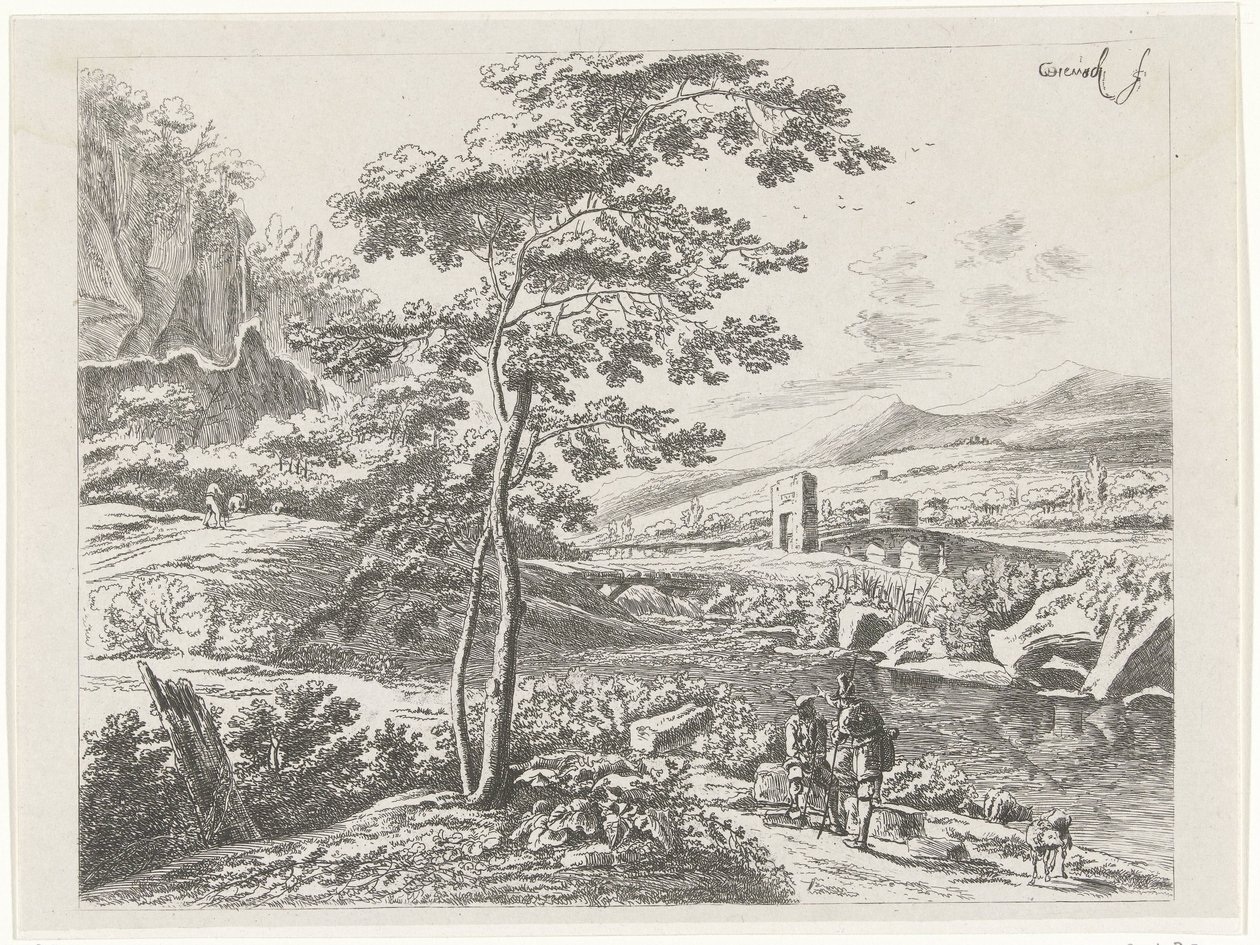 Paisagem com um peregrino e um pastor de William Young Ottley