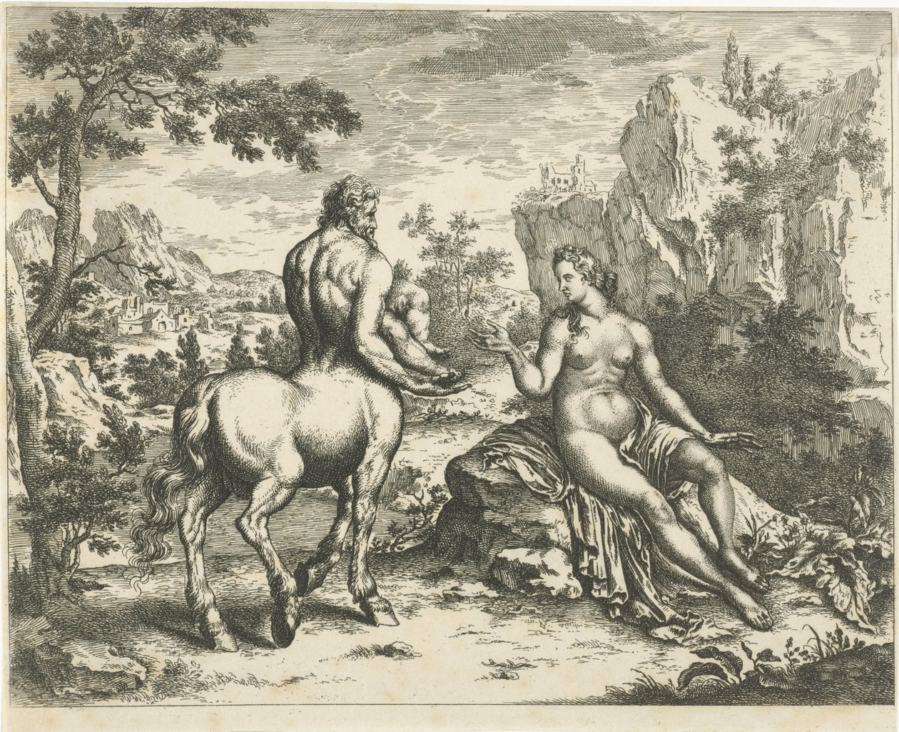 Ocyrhoe prevê o destino de Quíron e Asclepius de William Young Ottley