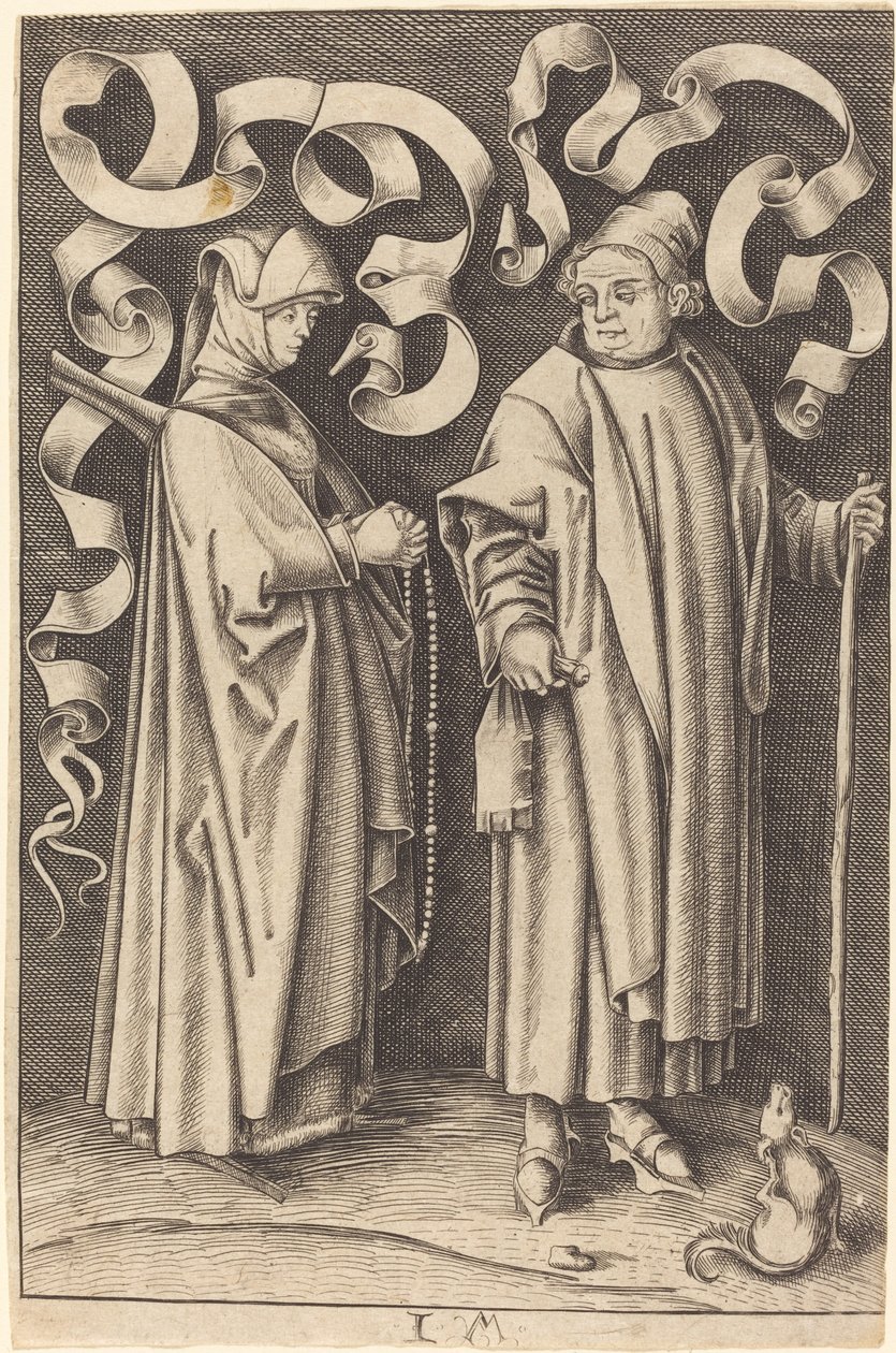Os frequentadores da igreja de William Young Ottley after Israhel van Meckenem