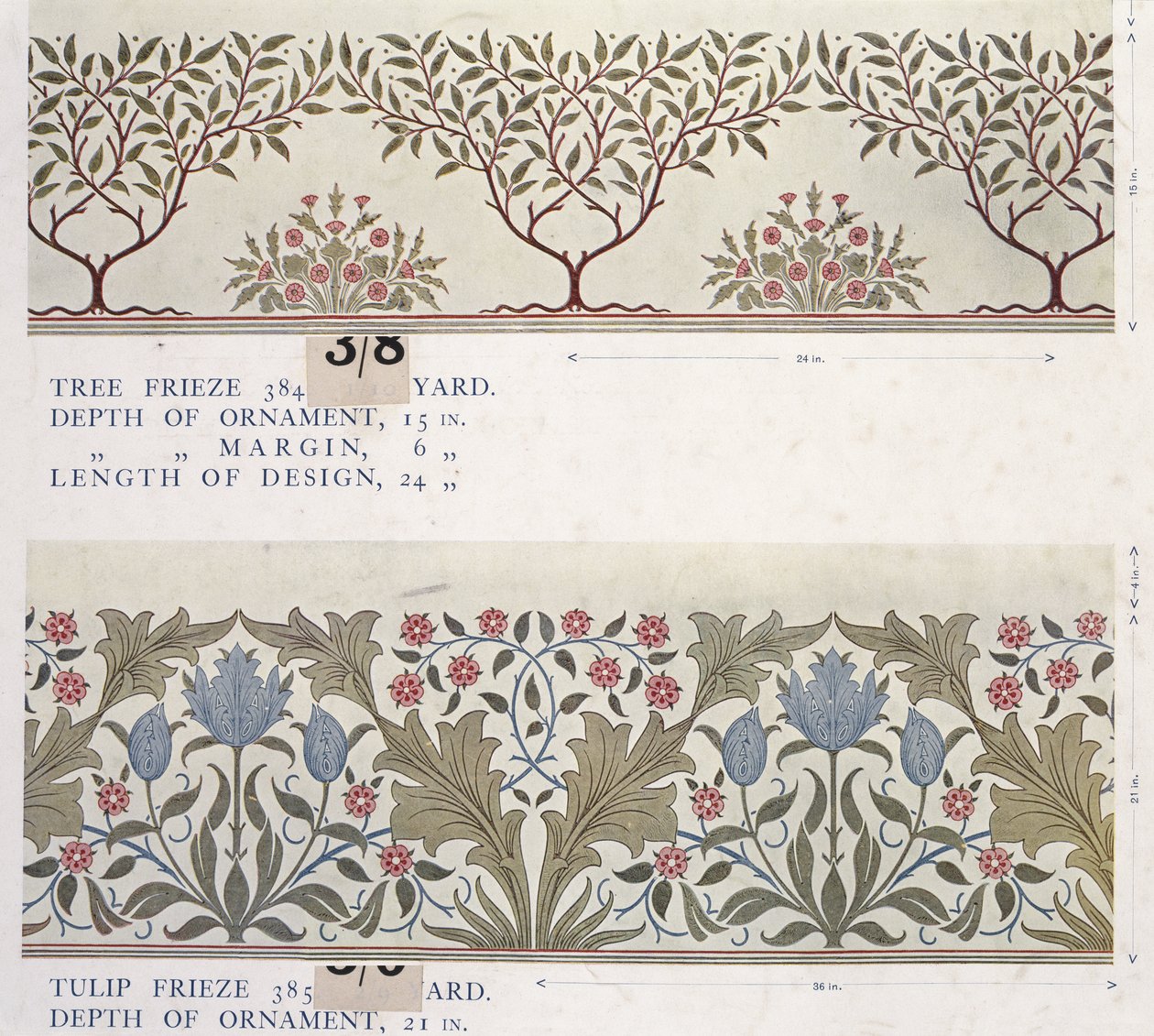 Livro de amostra de papel de parede, antes de 1917 (impressão) de William and Company Morris