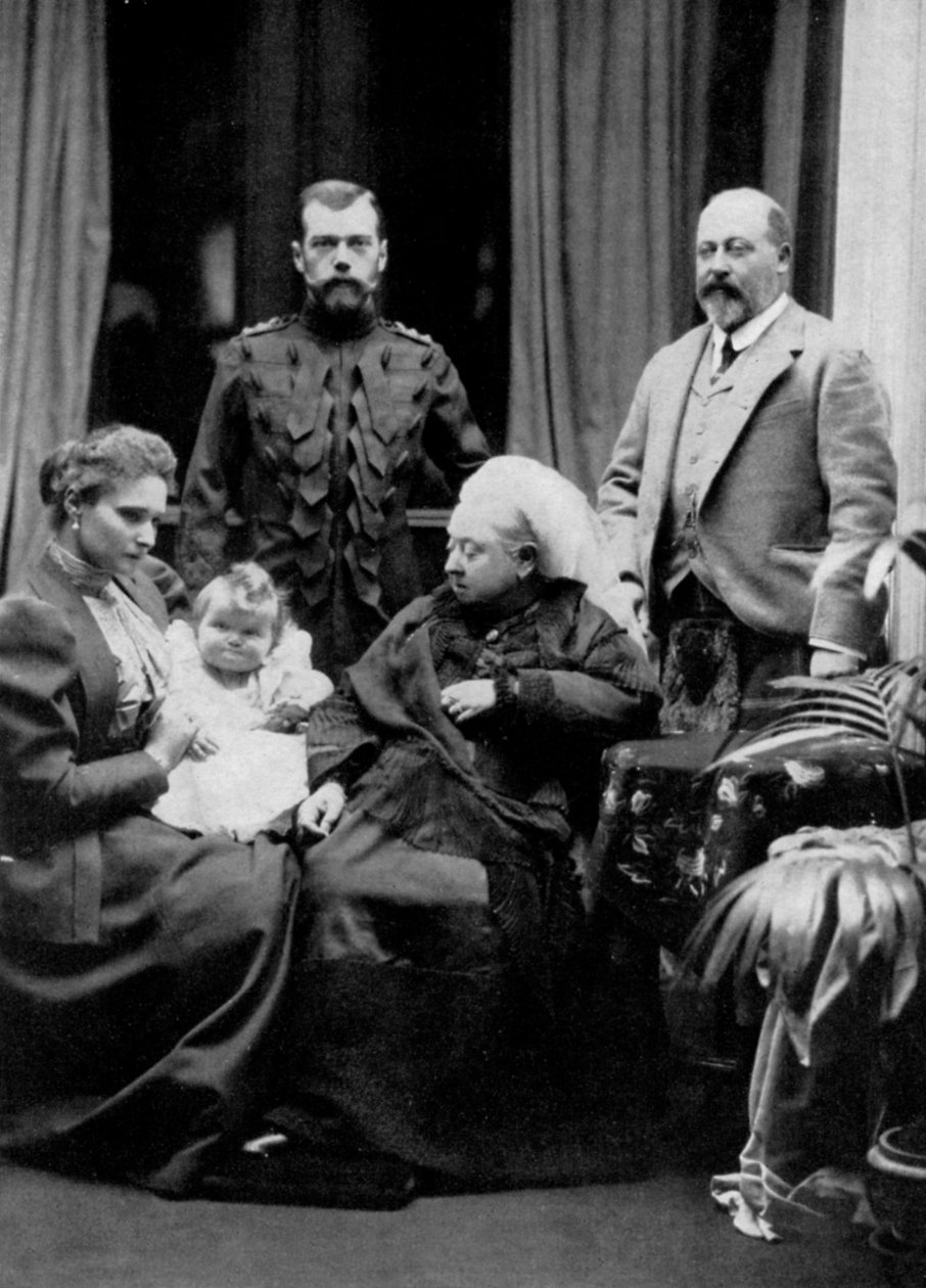 Famílias reais russas e britânicas em Balmoral, Escócia, 29 de setembro de 1896 1964 de William and Daniel Downey