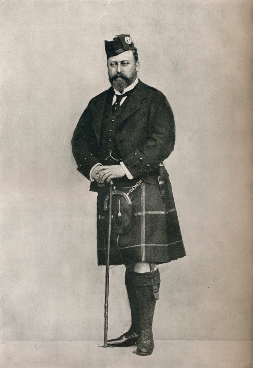 O Príncipe de Gales em traje Highland, c1886 1910 de William and Daniel Downey