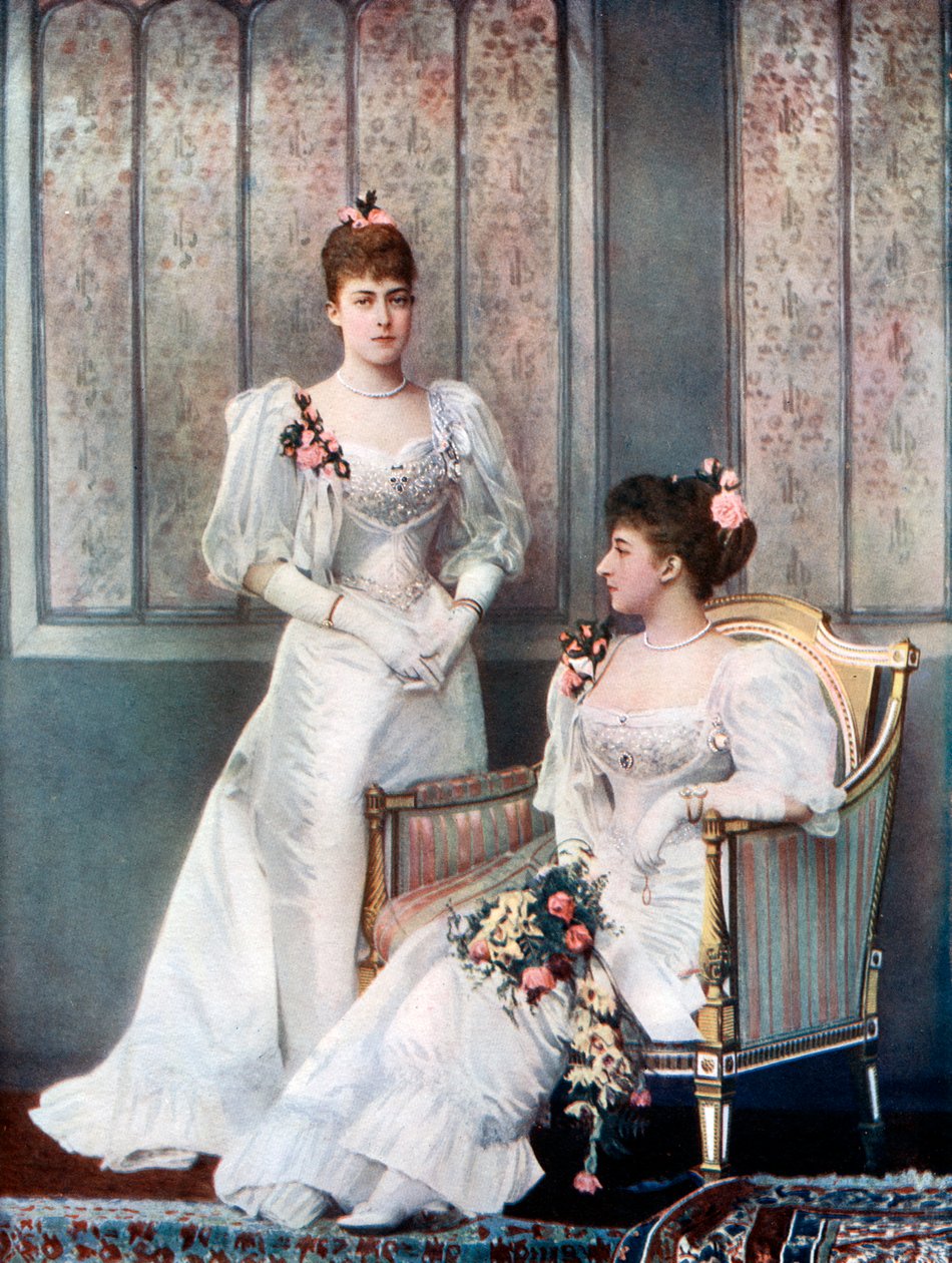 A princesa Victoria e a princesa Charles da Dinamarca, final do século XIX. de William and Daniel Downey