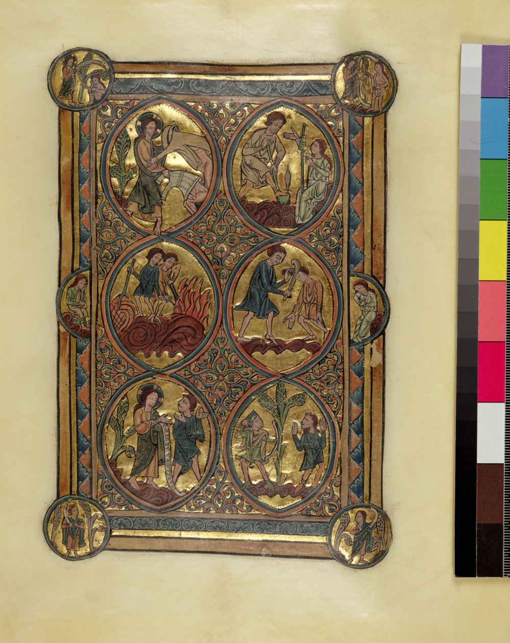 Ms 330.2 Adão e Eva, Caim e Abel, c.1240 (velino) de William de Brailes
