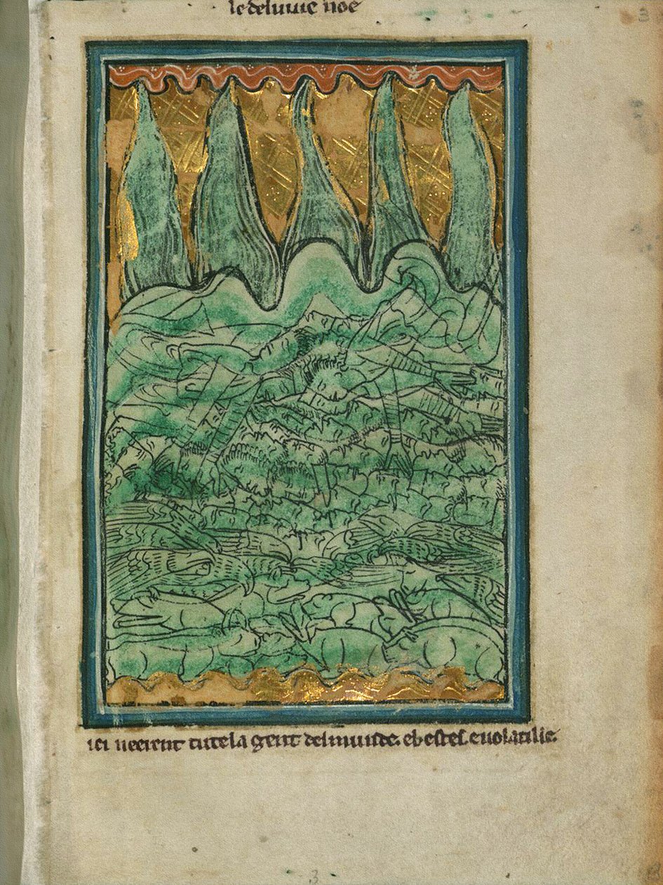&39;O Dilúvio de Noé&39;, c.1250 (tinta e pigmento no pergaminho) de William de Brailes