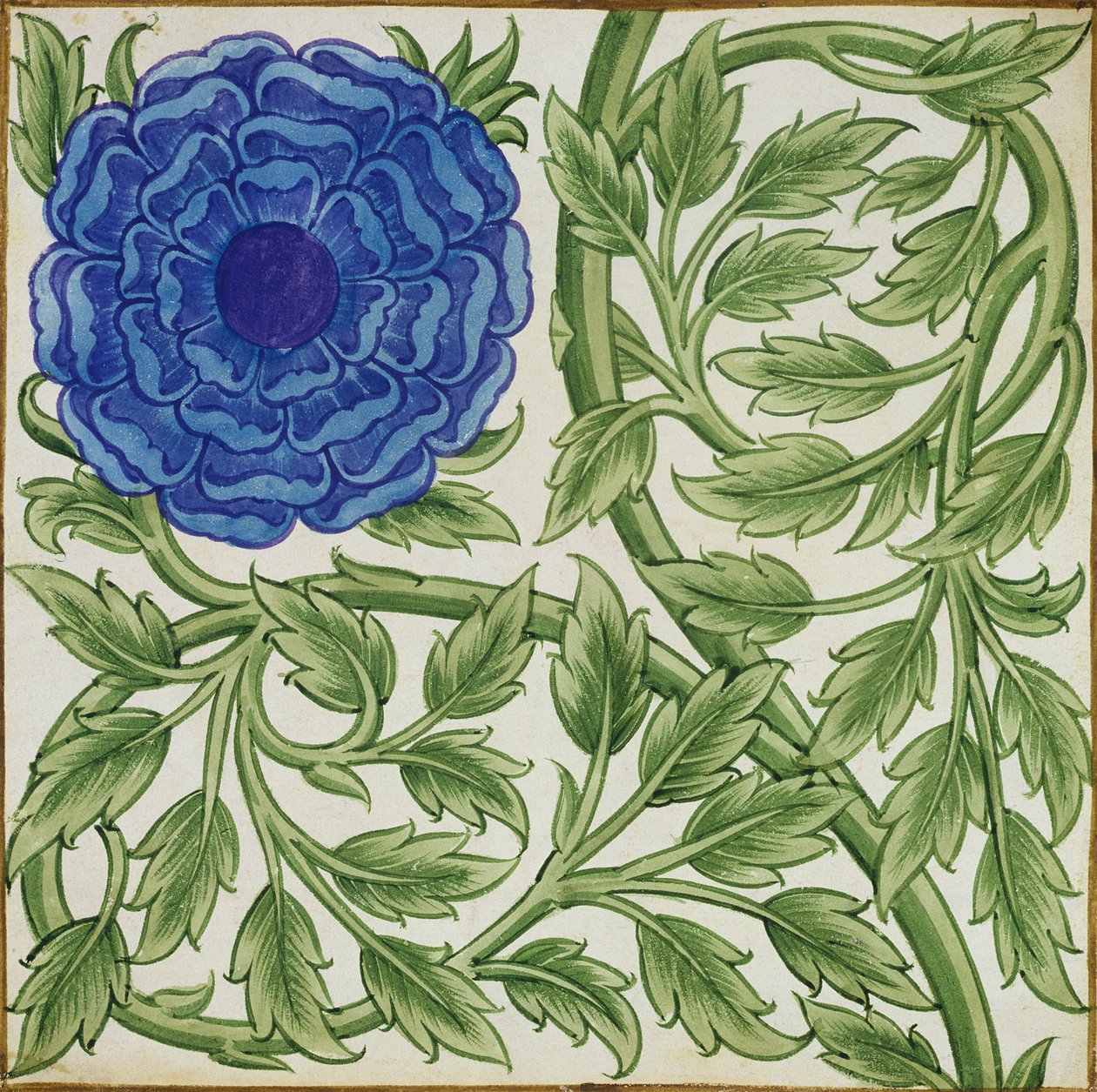Planta com uma flor azul de William de Morgan
