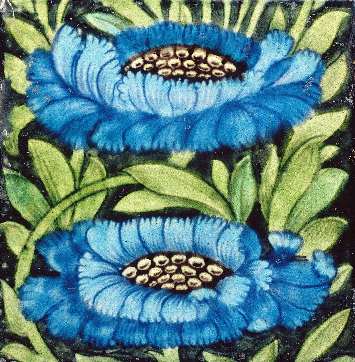 Azulejo com design floral (cerâmica) de William de Morgan
