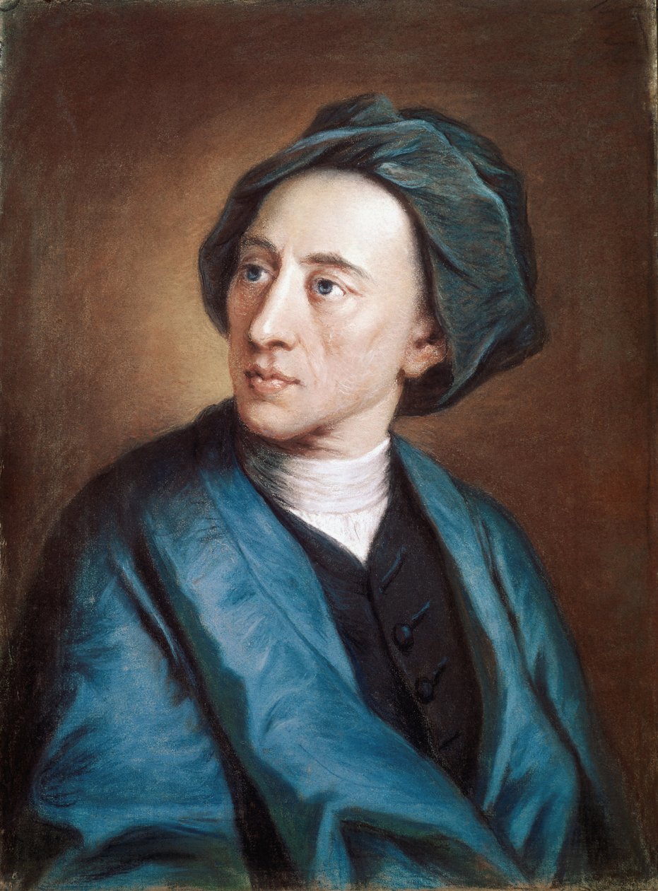 Retrato do poeta britânico Alexander Pope em turbante (óleo sobre tela de William Hoare