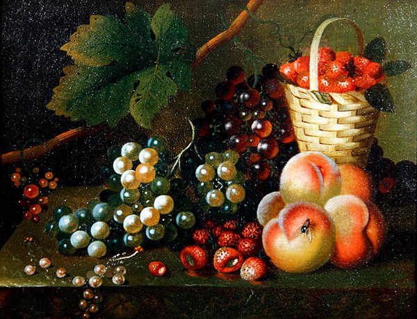Uma Natureza Morta de Frutas (óleo sobre tela) de William of Bath Jones