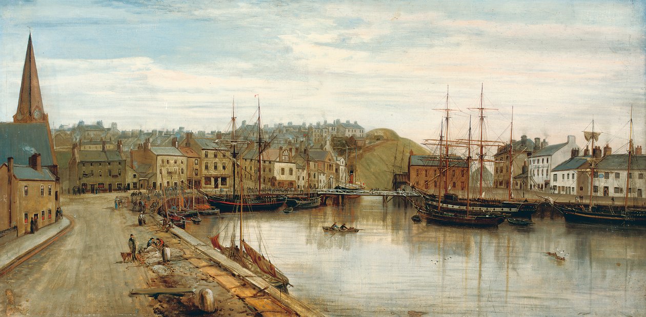O porto velho, Maryport, 1896 de William of Maryport Mitchell