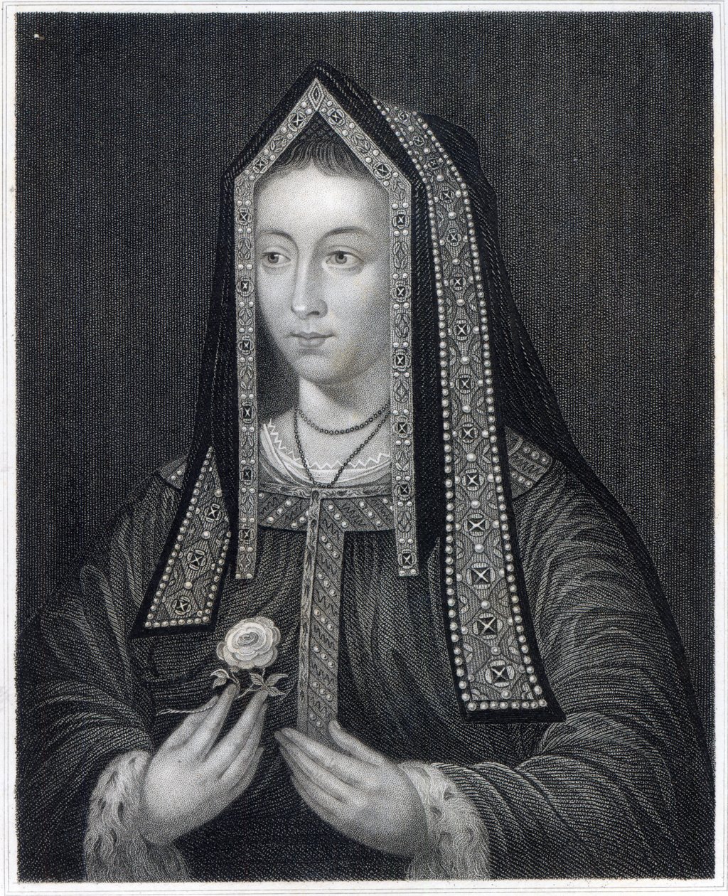 Retrato de elizabeth de york de William the Younger Holl