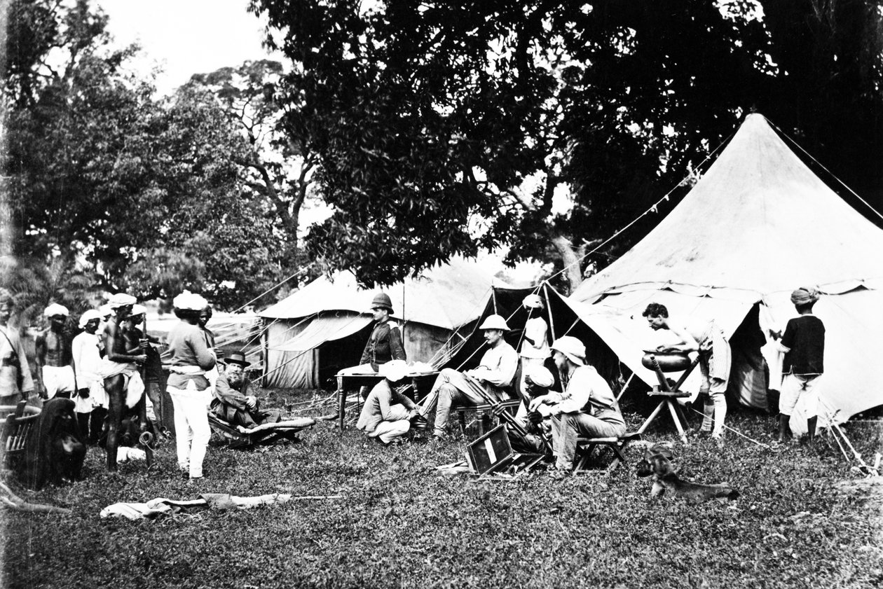 Acampamento do exército indiano britânico, c.1860s de Willoughby Wallace Hooper