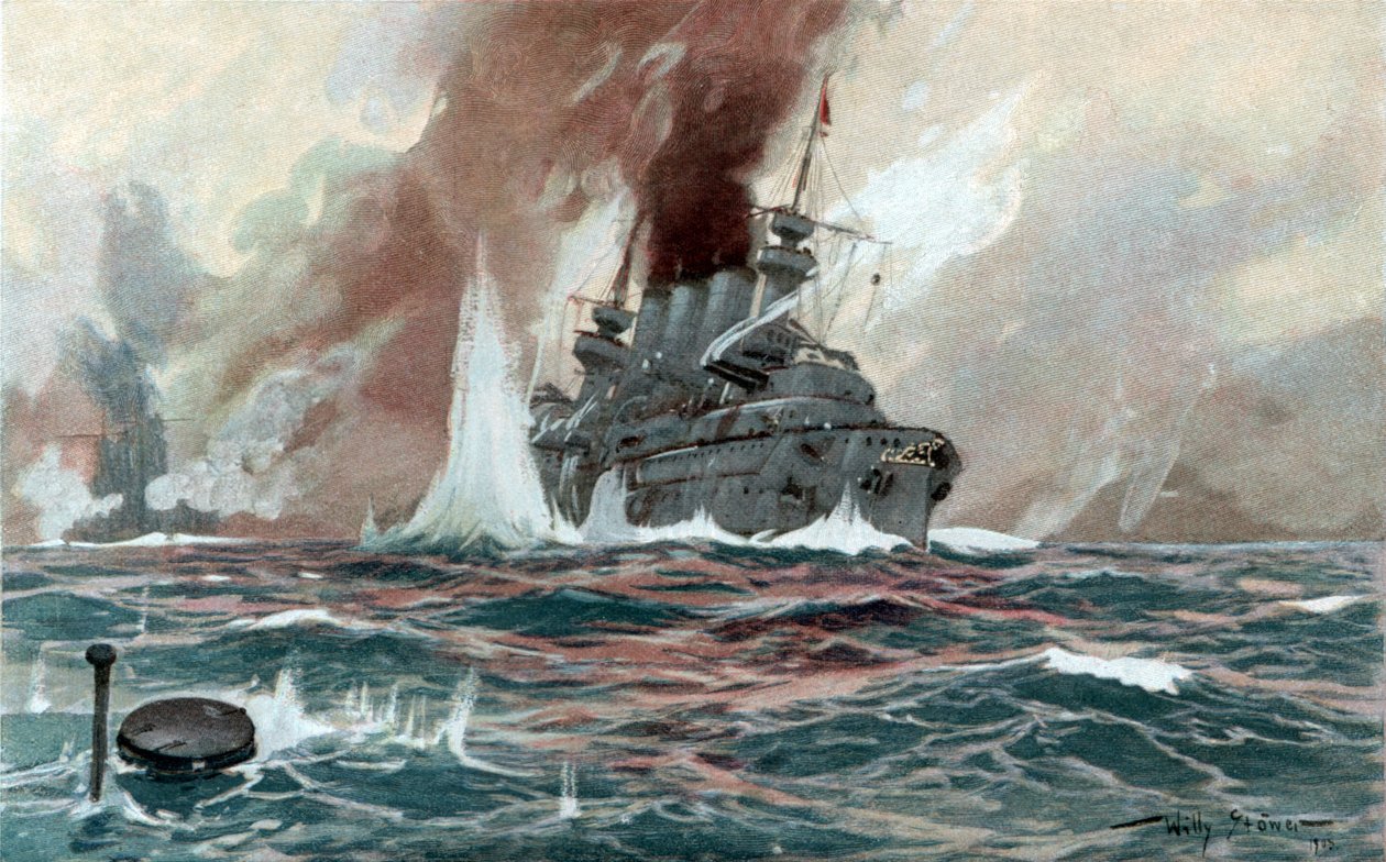 Submarino, c1905 (aguarela) de Willy Stöwer