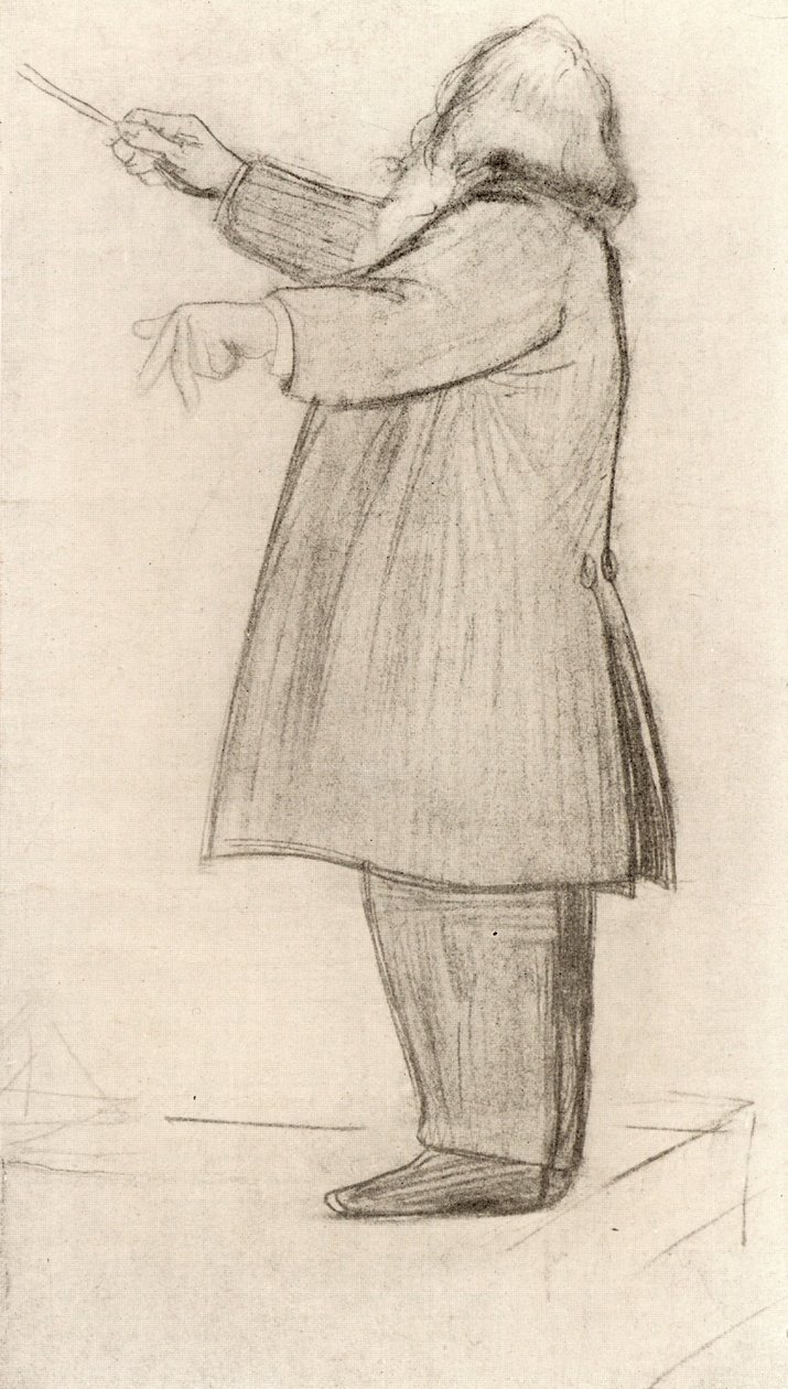 Johannes Brahms (1833-1897) Compositor alemão, maestro (desenho) de Willy von Beckerath