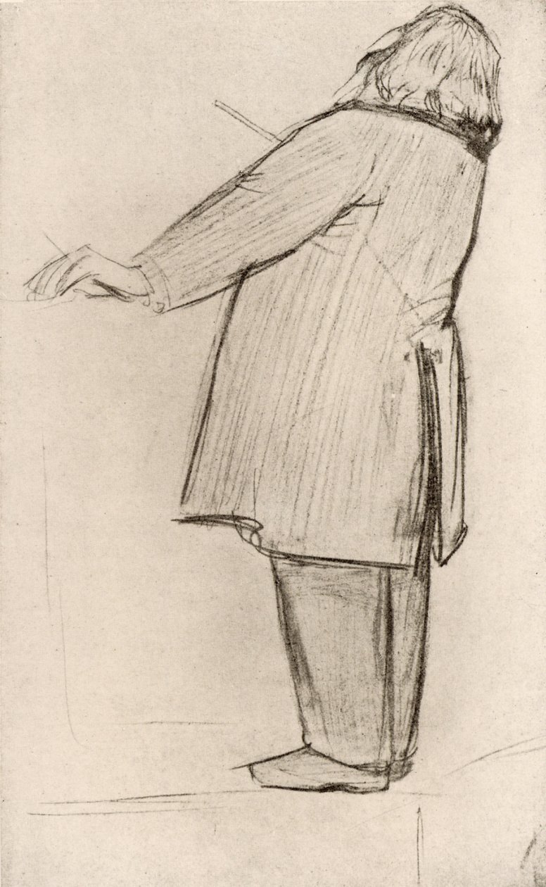 Johannes Brahms (1833-1897) Compositor alemão, maestro (desenho) de Willy von Beckerath