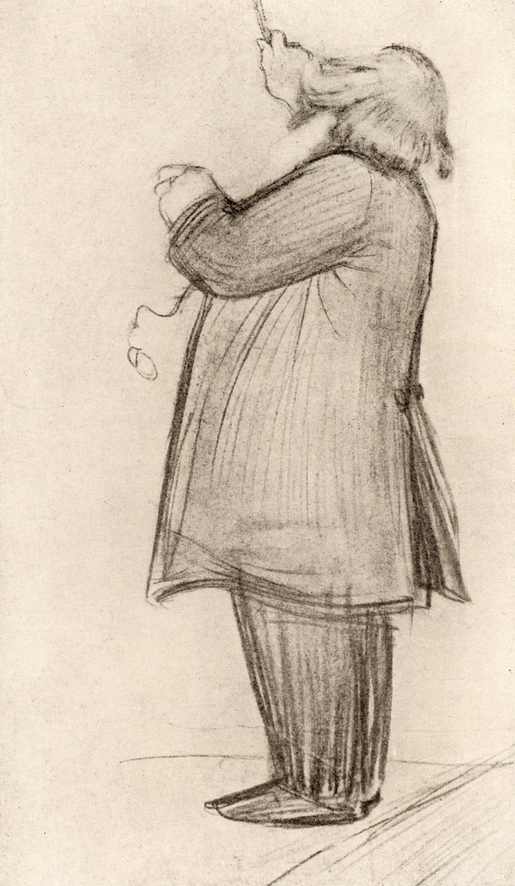 Johannes Brahms (1833-1897) Compositor alemão, maestro (desenho) de Willy von Beckerath