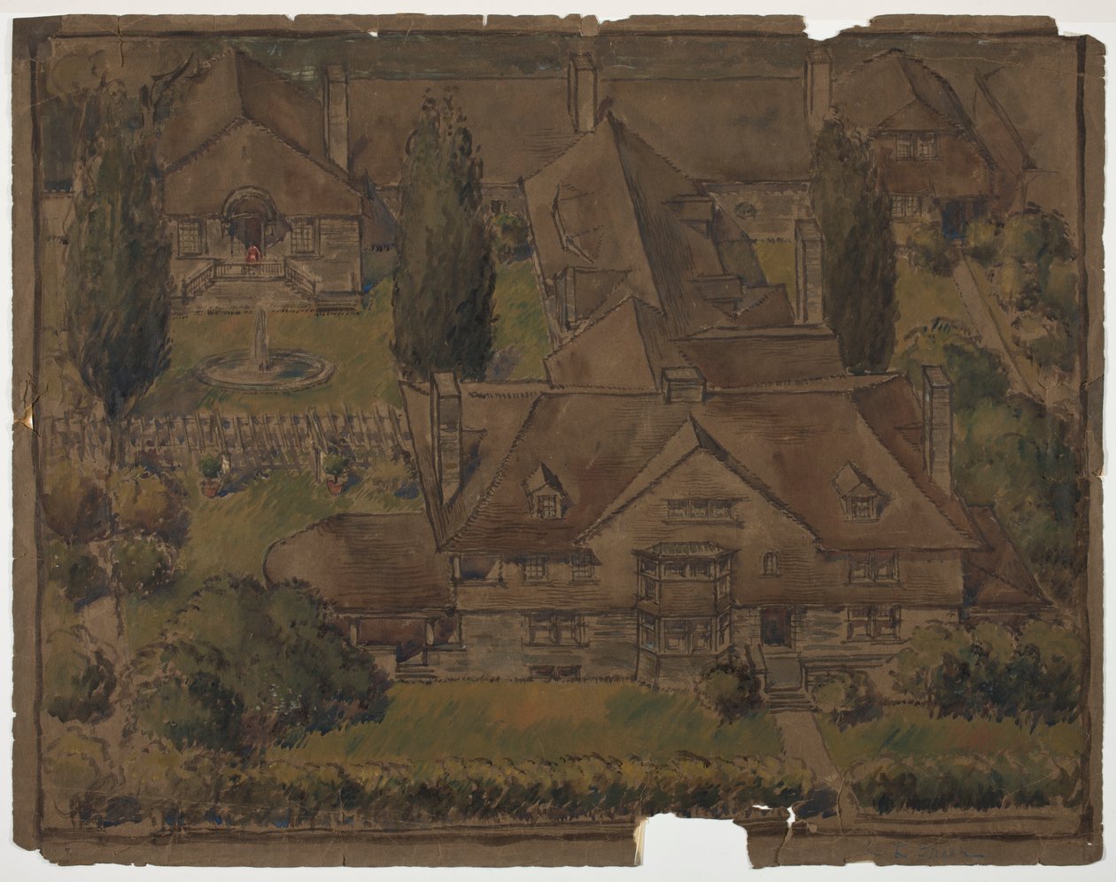 Residência Freer, 1891 (wc no papel) de Wilson Eyre