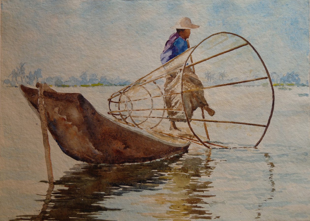 916 Remador de pernas, Lago Inle de Wilson Clive