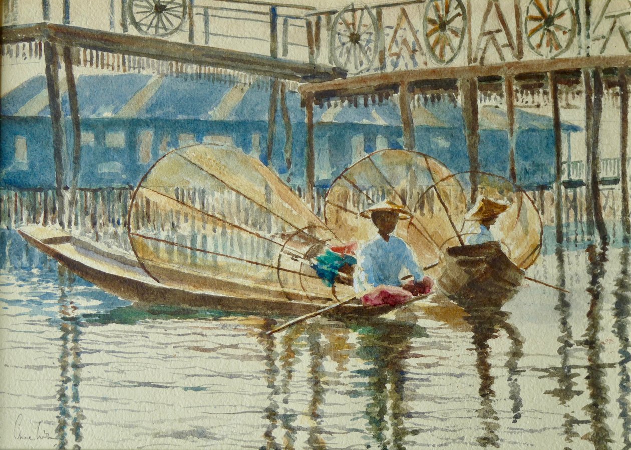 977 Legrowers em repouso, Lago Inle de Wilson Clive