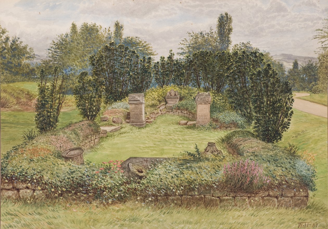 Templo de Antenociticus, Benwell (guache e wc no papel) de Wilson Hepple
