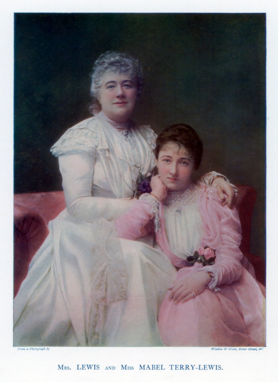 Mrs Lewis Kate Terry e Miss Mabel Terry-Lewis, atrizes britânicas, 1901. de Window and Grove