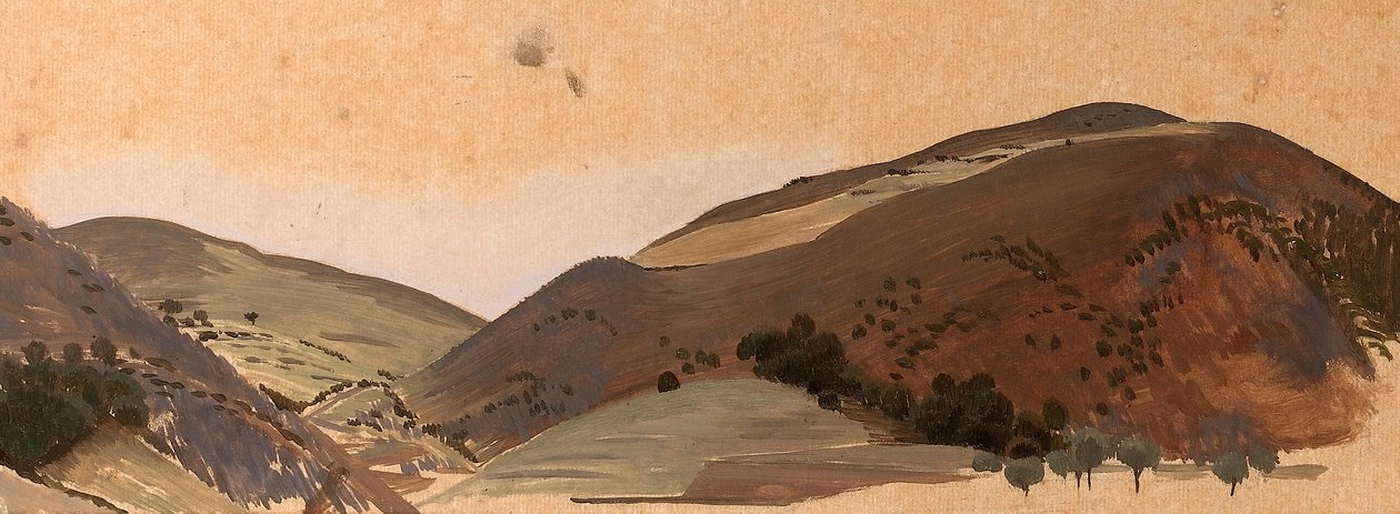 Estudo paisagístico para Santissima Trinita, c.1924 (óleo sobre papel vegetal) de Winifred Knights