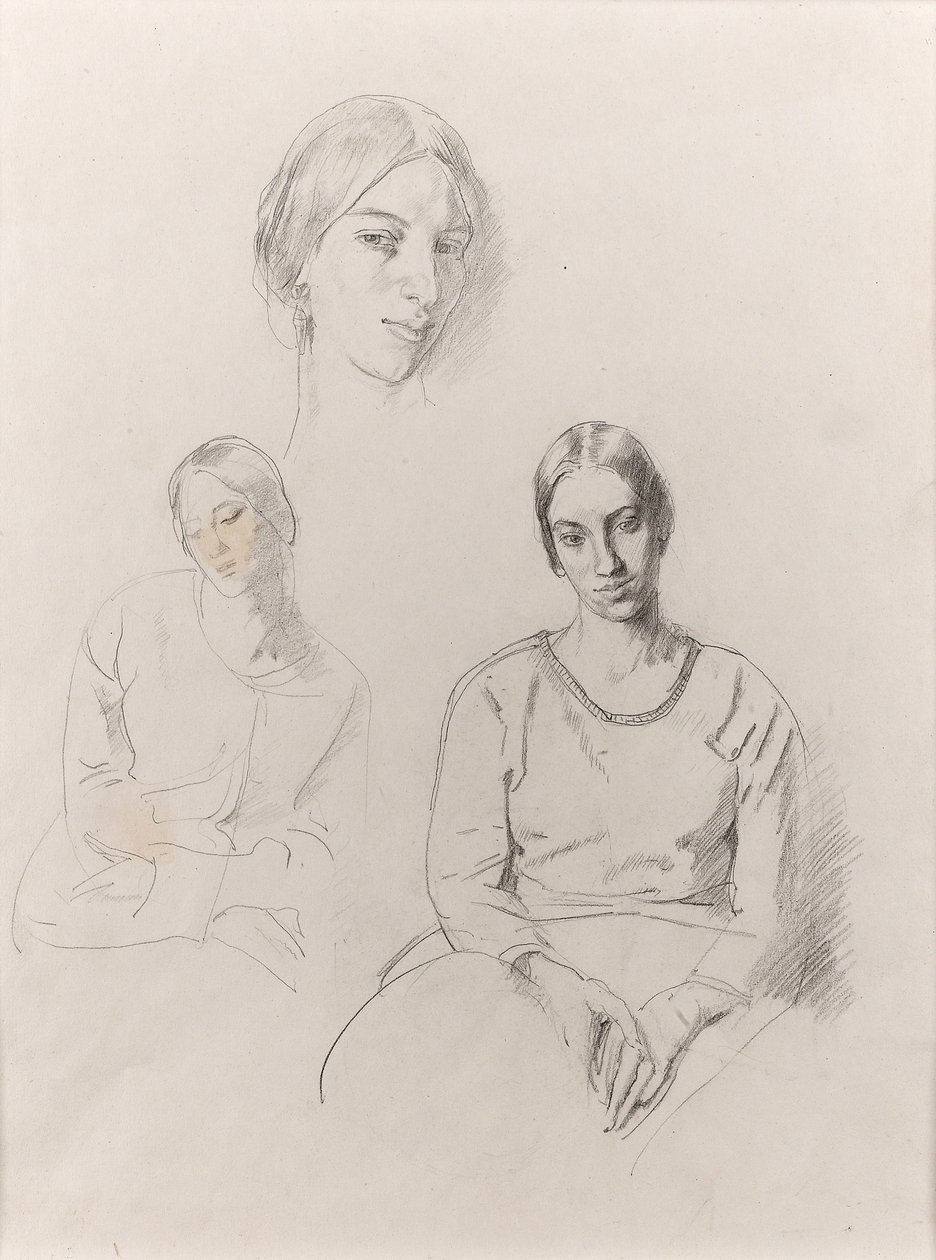Autorretrato (lápis sobre papel) de Winifred Knights