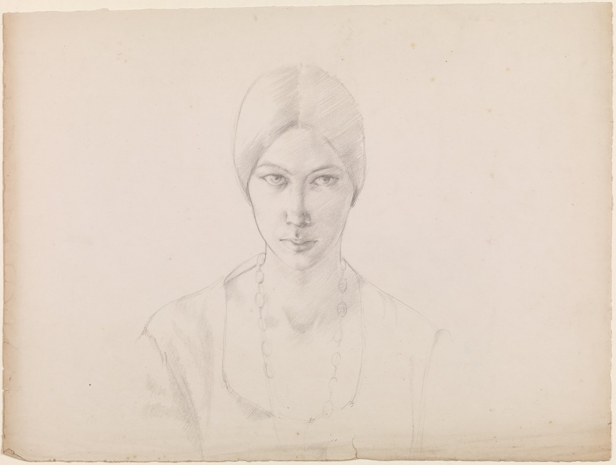 Autorretrato (lápis sobre papel) de Winifred Knights