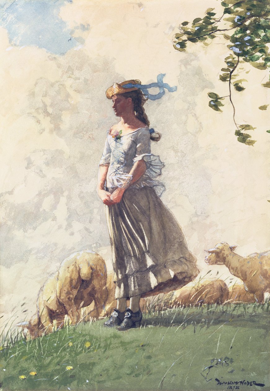 Fresh Air, 1878 (wc sobre carvão no papel) de Winslow Homer
