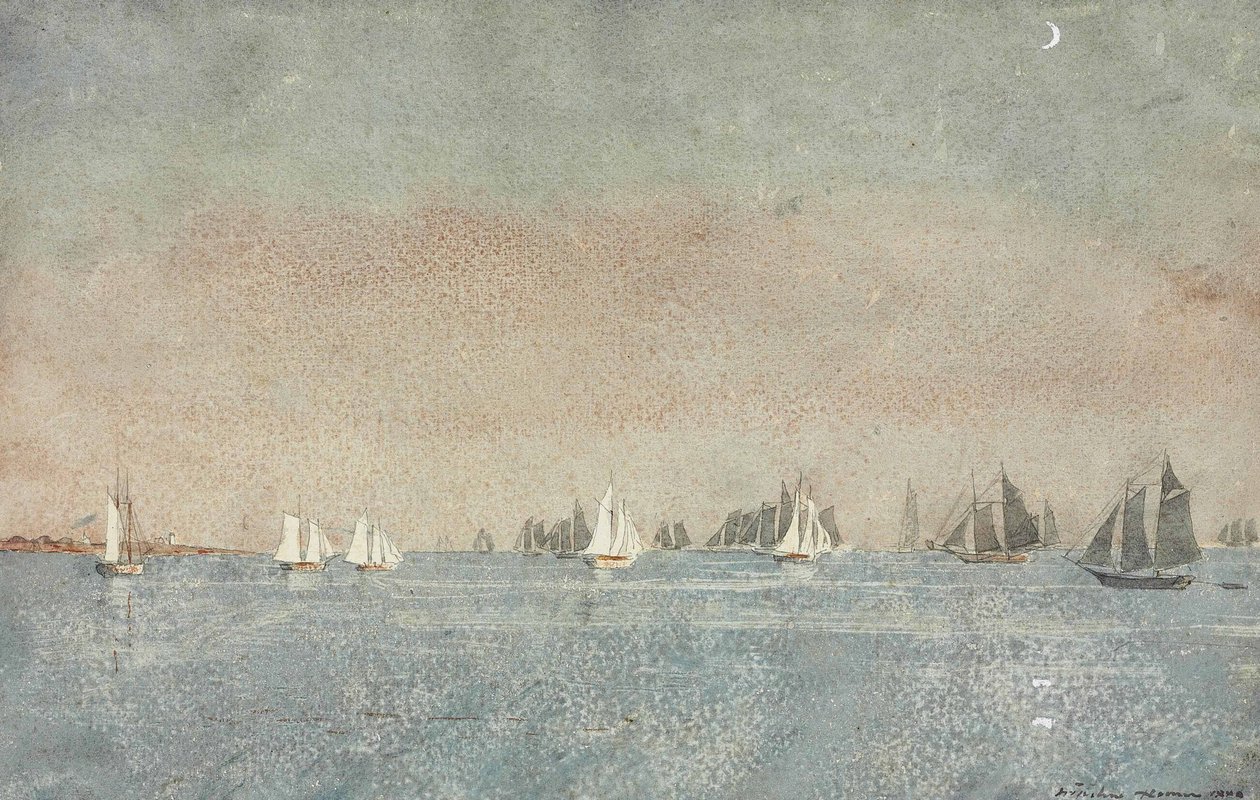 Gloucester Harbour, frota de pesca de Winslow Homer