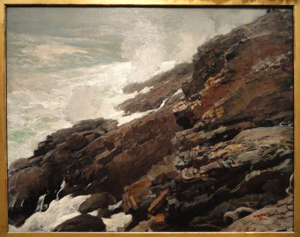 Alto, penhasco, costa, de, maine de Winslow Homer