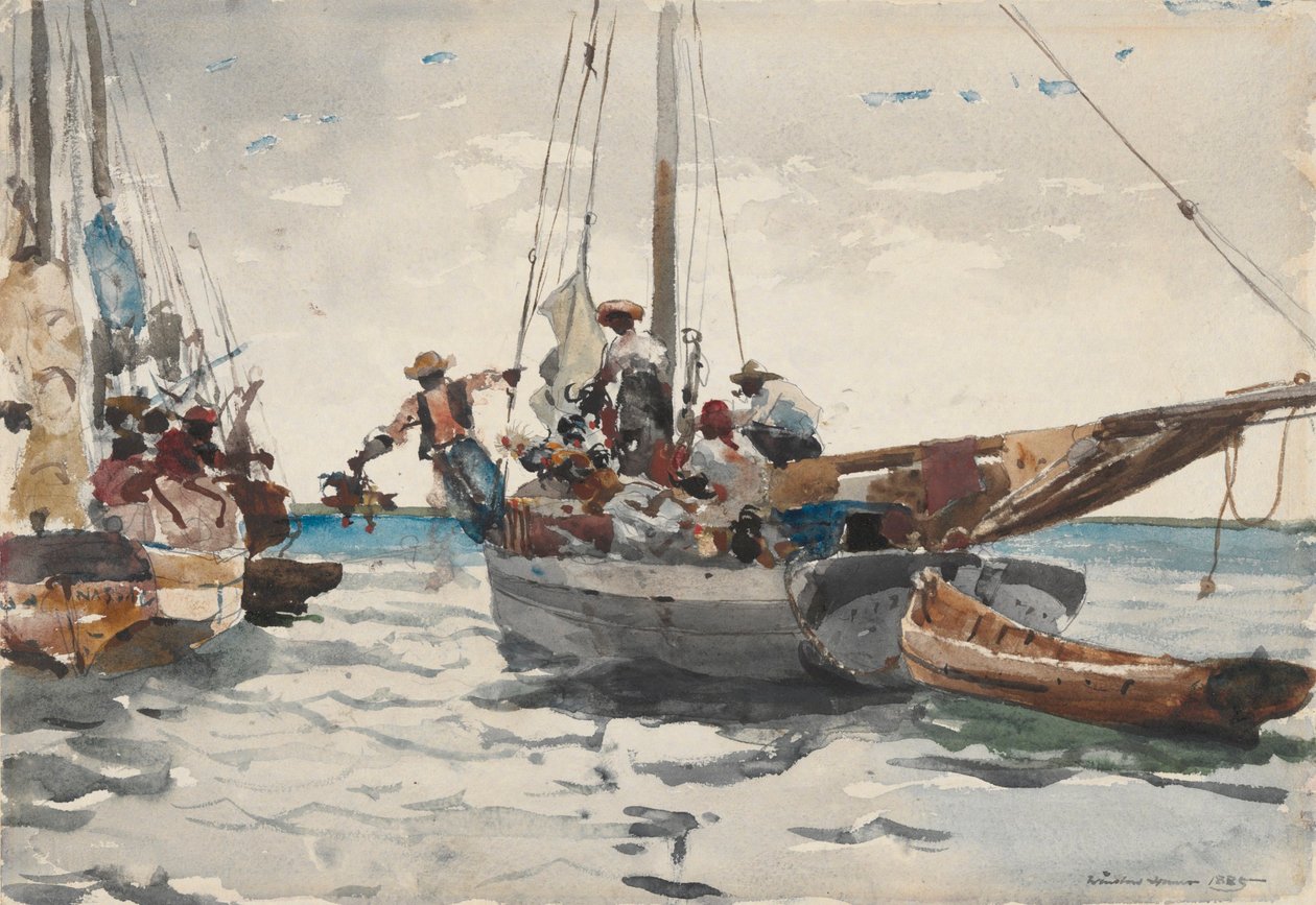 Cena mercado, nassau de Winslow Homer