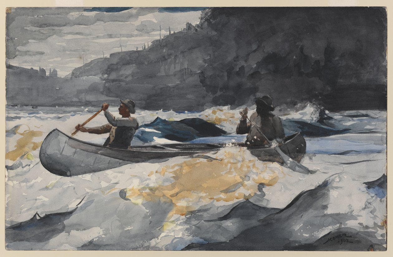 Fotografar os Rapids, 1902 (wc sobre lápis no papel) de Winslow Homer