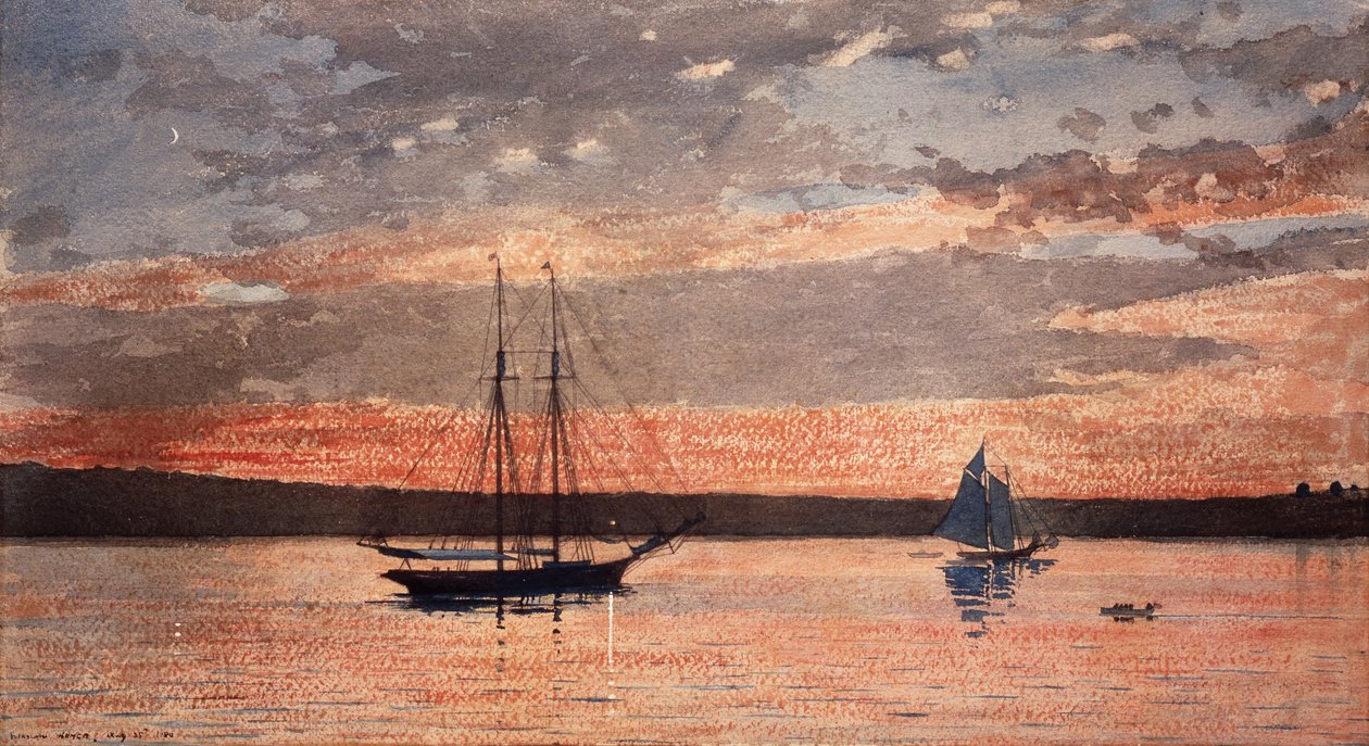 Pôr do sol em gloucester de Winslow Homer