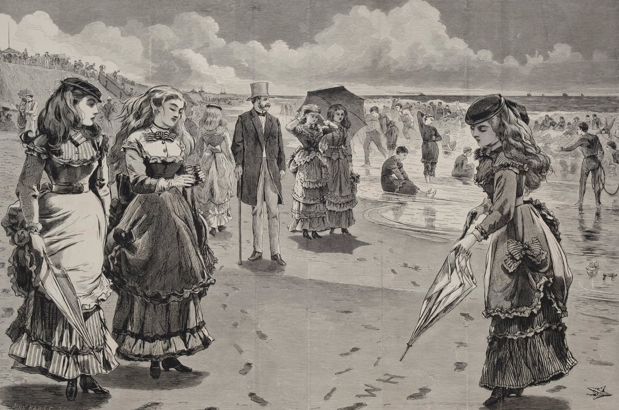 The Beach at Long Branch, publicado como um suplemento de arte ao Appletons Journal, 21 de agosto de 1869 de Winslow Homer