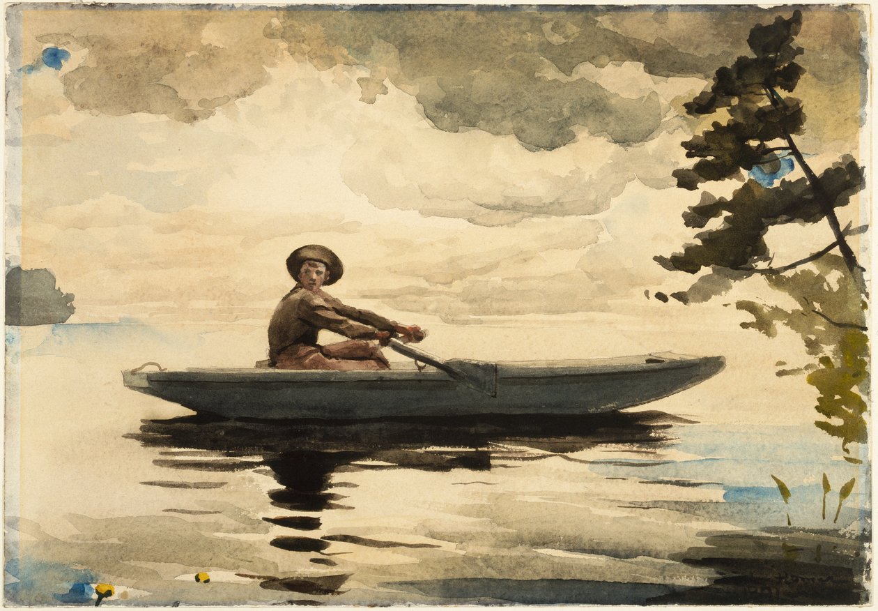 The Boatman, 1891 (wc com lápis sobre papel) de Winslow Homer