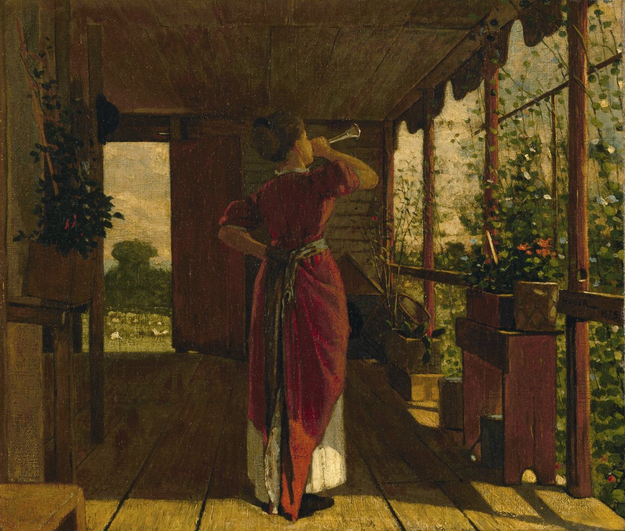 O chifre do jantar, 1873 de Winslow Homer