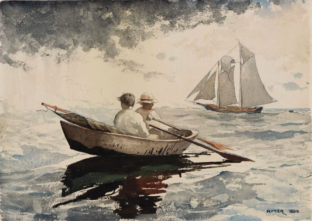 Dois meninos de remo, Gloucester de Winslow Homer