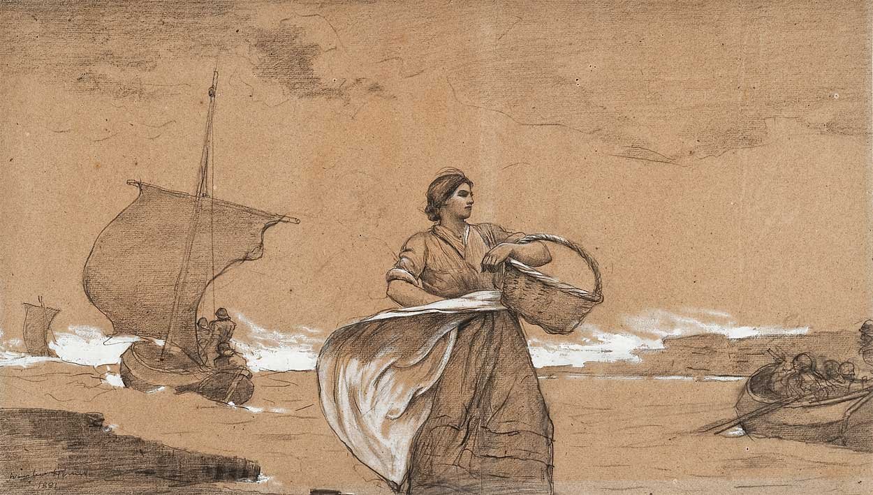 Dia ventoso, Cullercoats de Winslow Homer