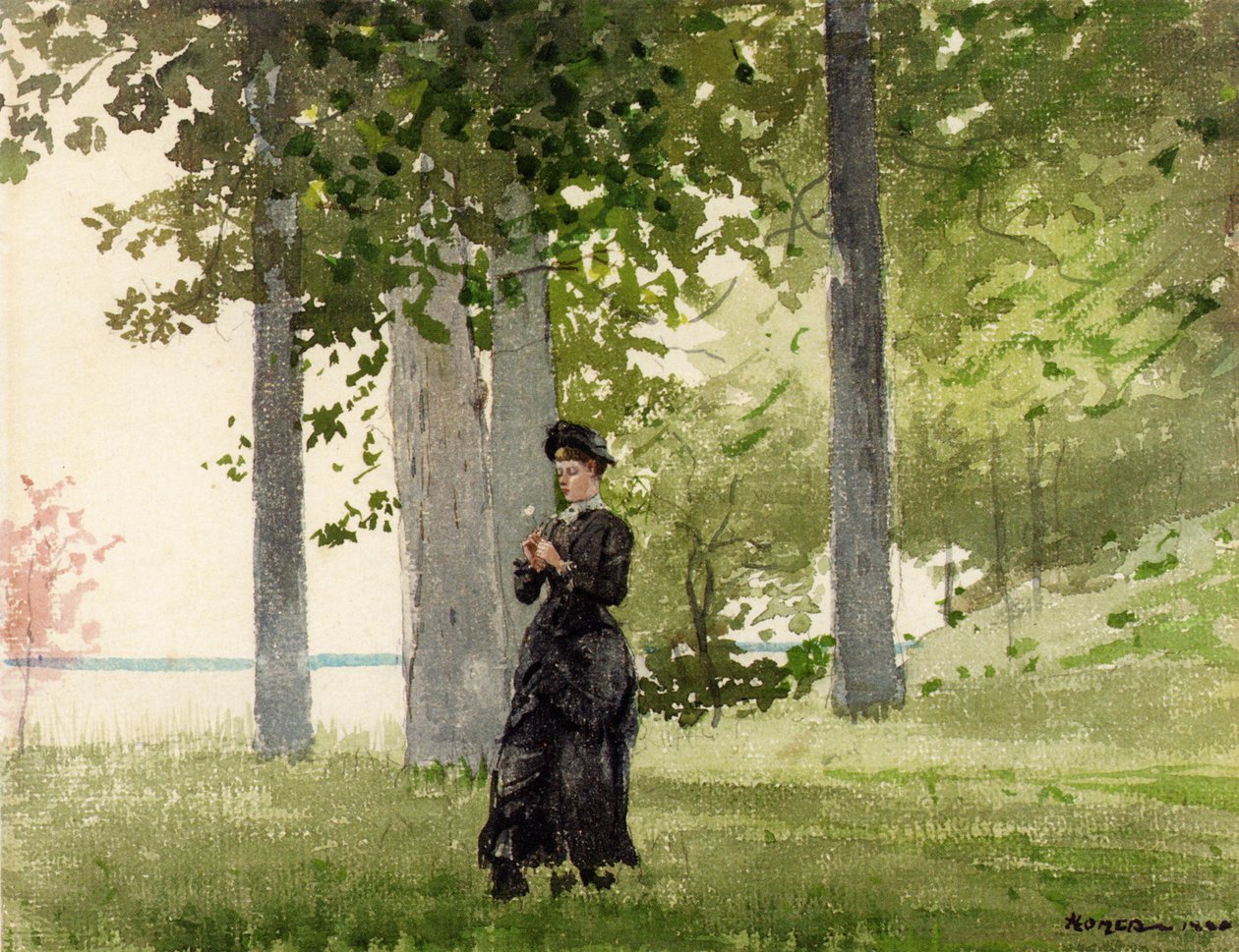 Mulher com flor de Winslow Homer