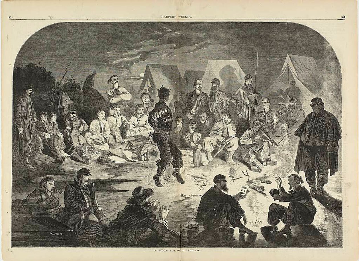 Um fogo de bivaque no Potomac de Winslow Homer
