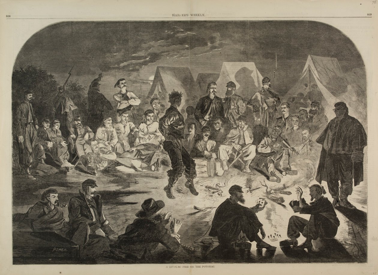 A Bivouac Fire on the Potomac, de Harper