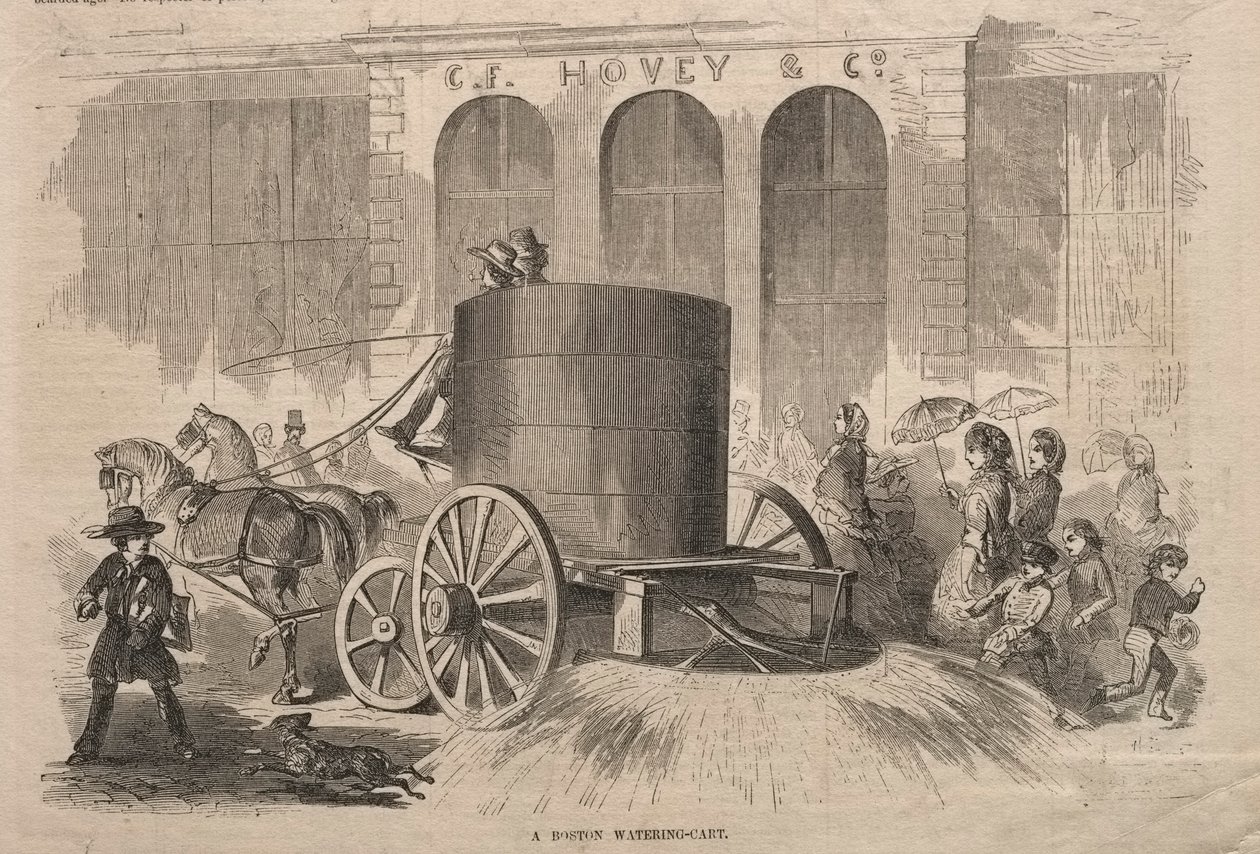 Um carrinho de rega de Boston, 1857. de Winslow Homer