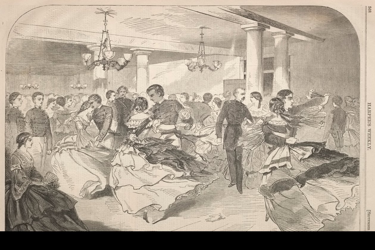 Um cadete Hop em West Point, 1859. de Winslow Homer